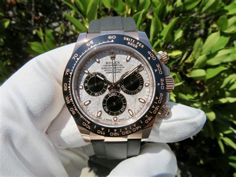 rolex daytona 18k gold replica|rolex daytona meteorite white gold.